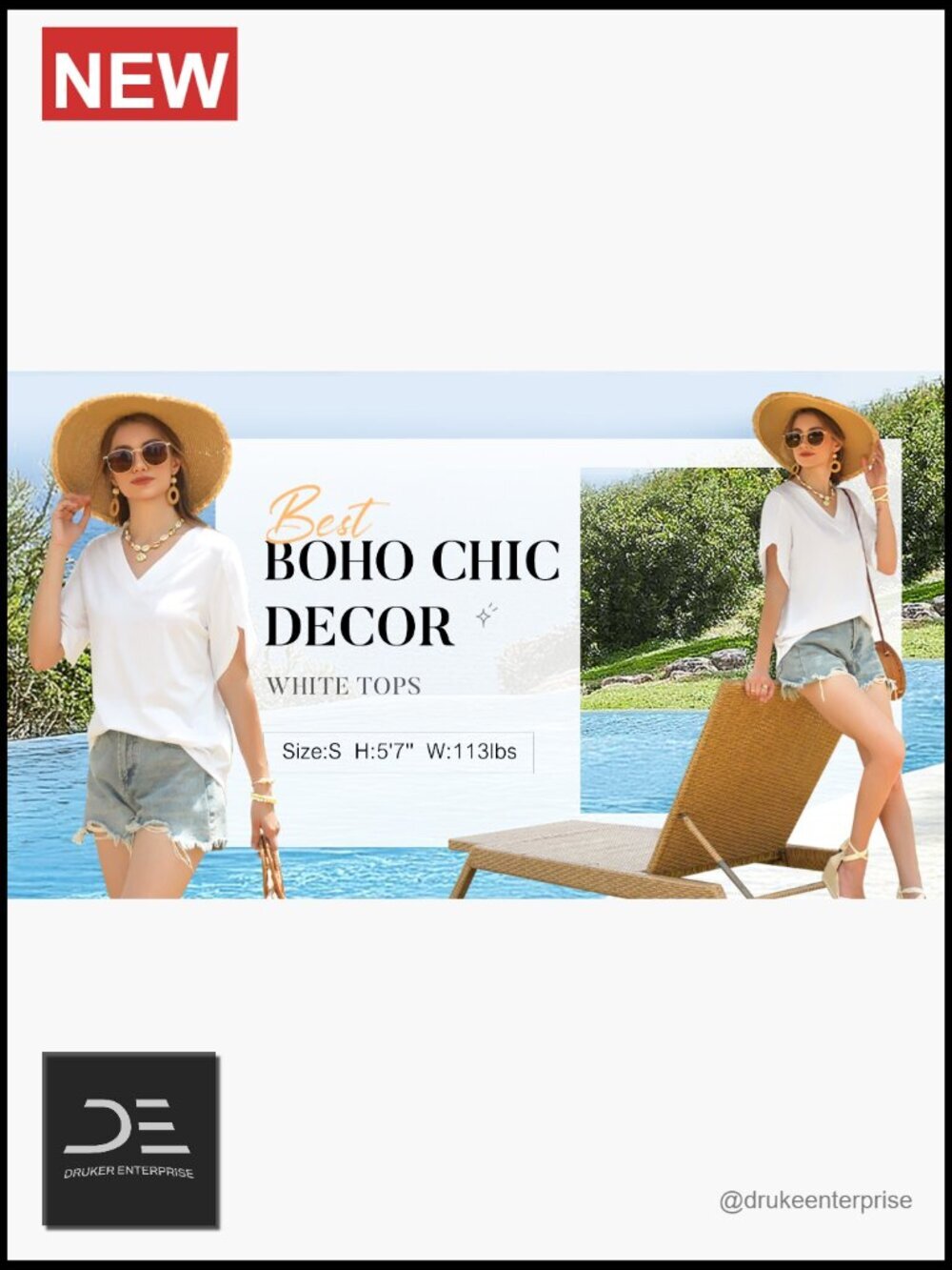 Women's Short Petal Sleeve V-Neck Blouse - Loose Fit Summer Top - Picture 6 of 7